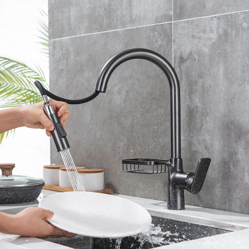 Avtoit | Goose Neck Kitchen Sink Faucet Three-Way Flow with Pull-Down Spray Head