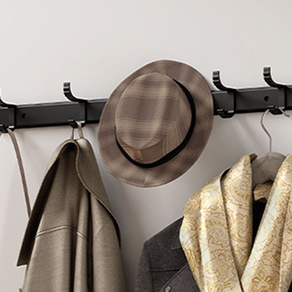 Avtoit | Classic Bathroom Accessories Set in Aluminum Black Finish Bathrobe Hook/ Towel Bar