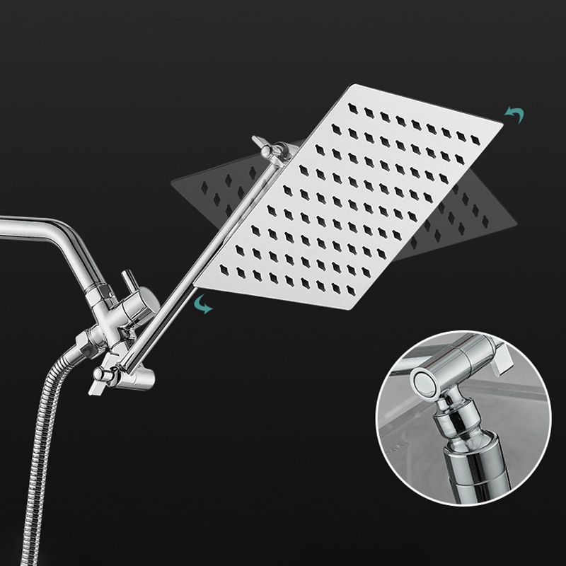 Avtoit | Silver Square Fixed Shower Head Modern Style Wall Mounted Shower Head