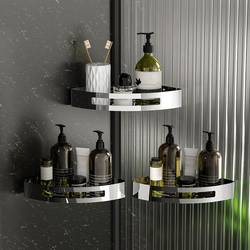 Avtoit | Polished Chrome Modern Bathroom Accessories Set Stainless Steel Triangular Shower Shelf