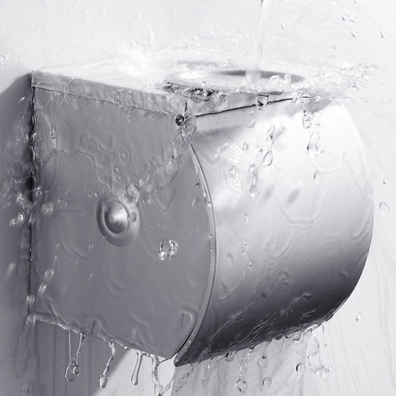 Avtoit | Contemporary silver metal bathroom accessory set with towel holder