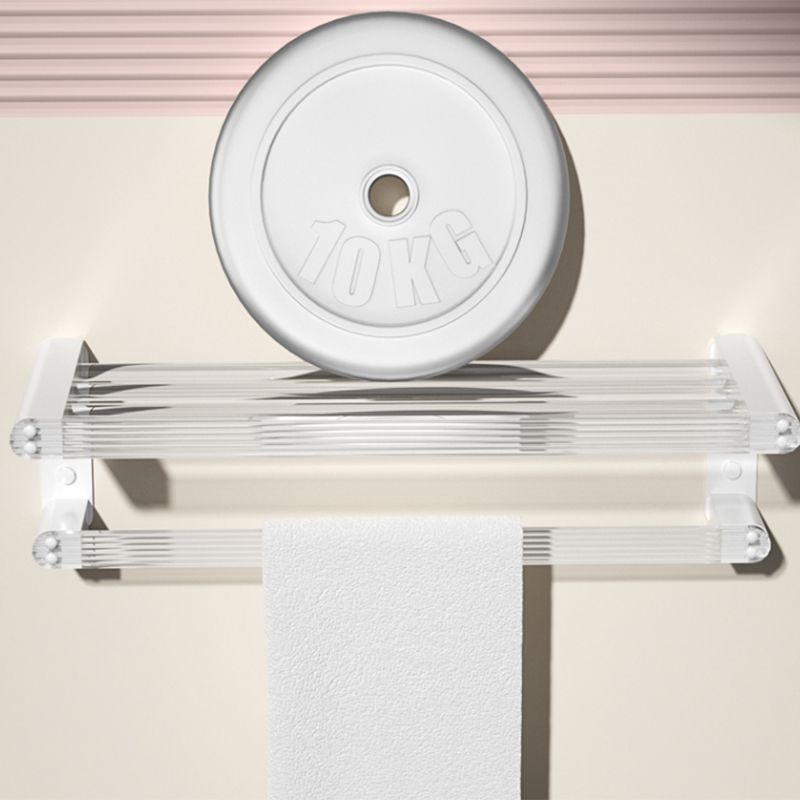 Avtoit | White Bathroom Accessory Set Metal & Acrylic Bathroom Set with Bath Shelf/Towel Hook