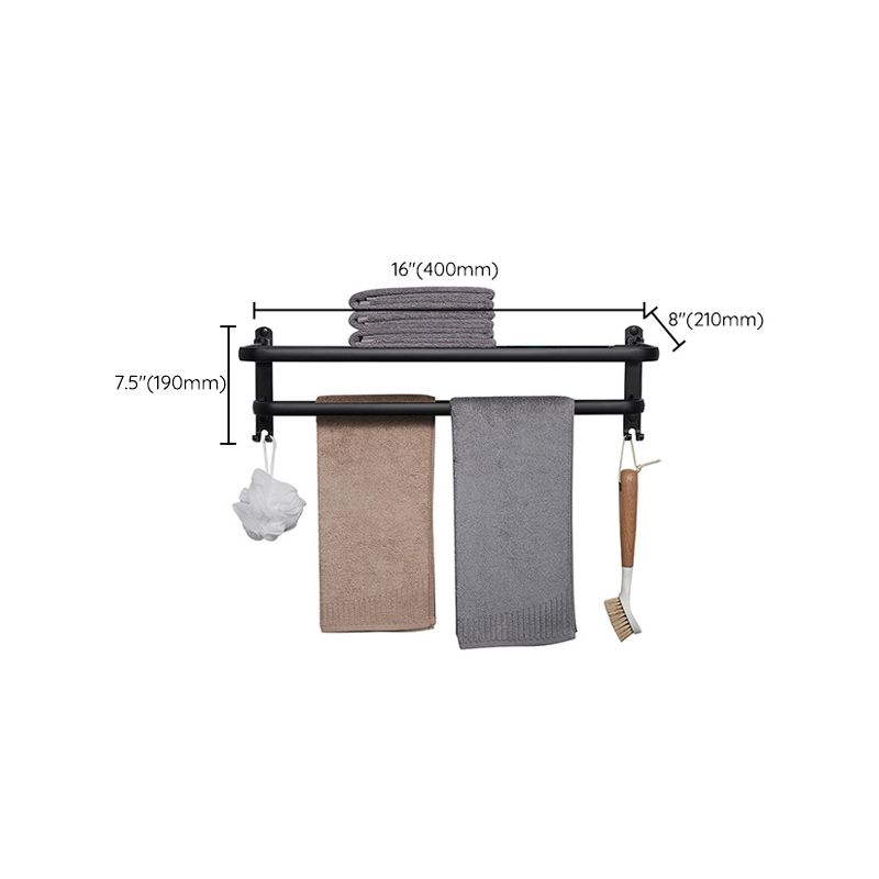 Avtoit | Modern Aluminum Bathroom Accessory Set Matte Black Bathroom Shelf/Towel Holder/Paper Holder