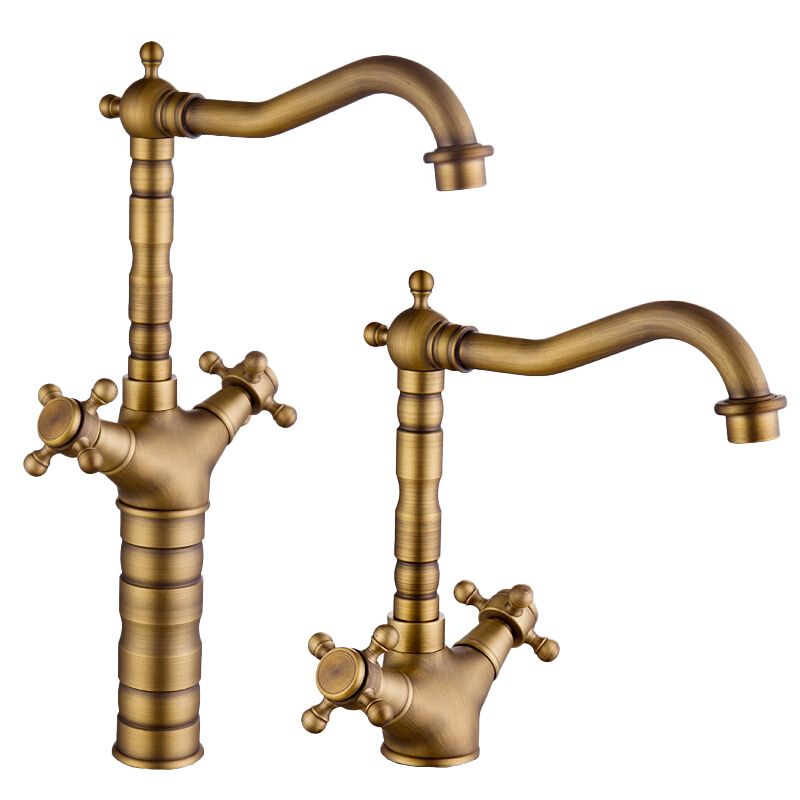 Avtoit | Industrial Widespread Bathroom Faucet Cross Handle Medium Sink Faucet