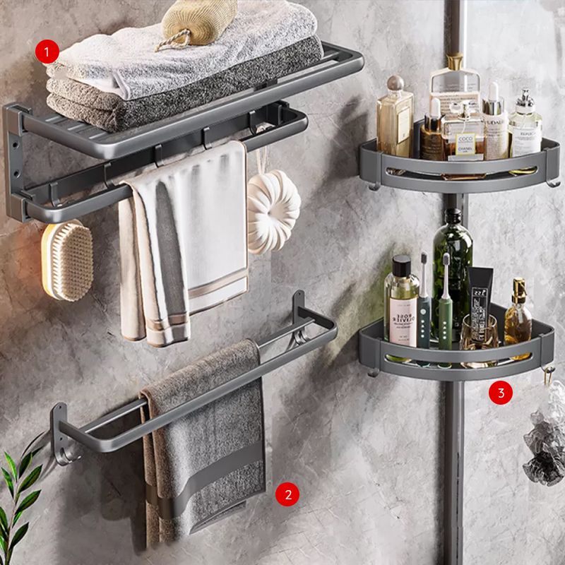 Avtoit | Modern Bathroom Accessories Hardware Set Gray Towel Bar Bathroom Shelf Bathroom Hardware Set
