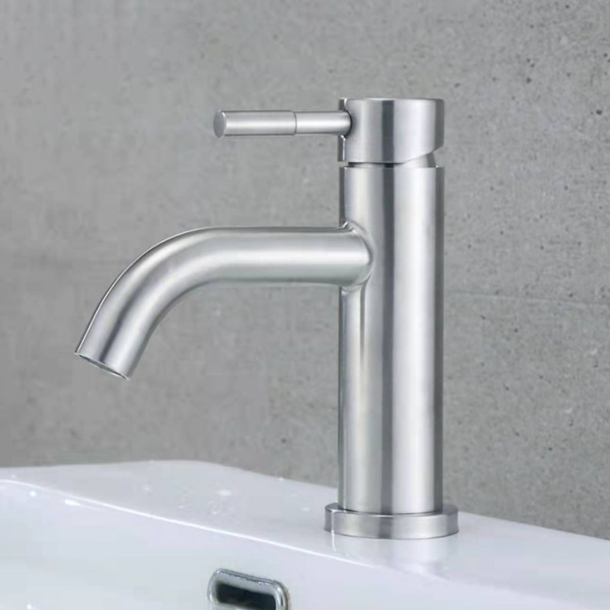 Avtoit | Stainless Steel Bathroom Faucet Chrome Lever Handle Sink Faucet with 1 Hole