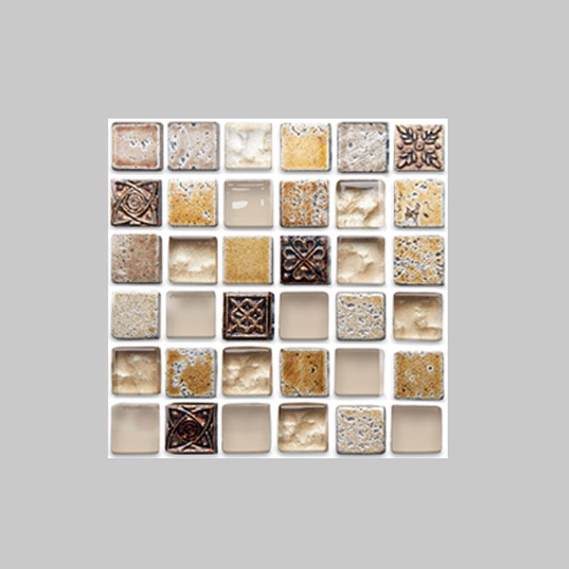 Avtoit | Plastic Self-Adhesive Tiles Mosaic Tiles Grid Square Waterproof Self-Adhesive Tile Pack of 12