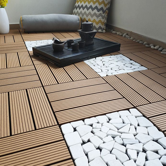Avtoit | 11 Pack 12" X 12" Square Deck/Patio Tiles Snap Fit for Outdoor Patio Tiles