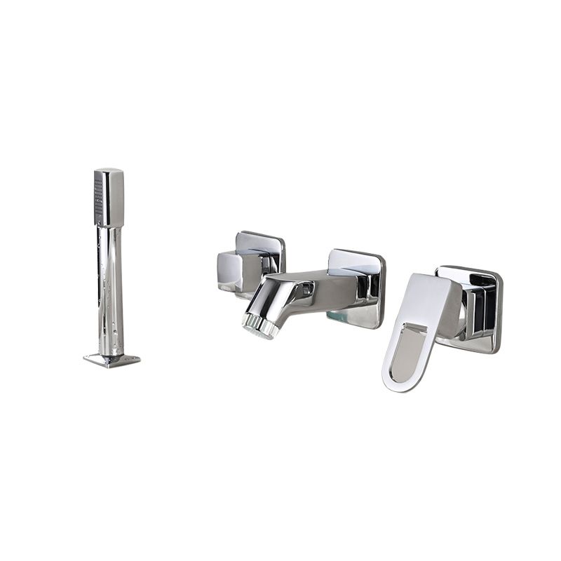 Avtoit | Wall Mounted Faucet Brass Lever Handle Bathroom Faucet Hand Shower