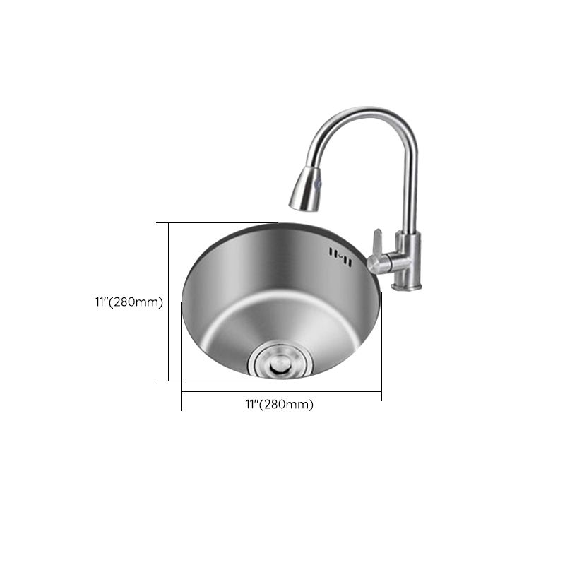 Avtoit | Round Stainless Steel Sink Built-in Sink with Basket Strainer