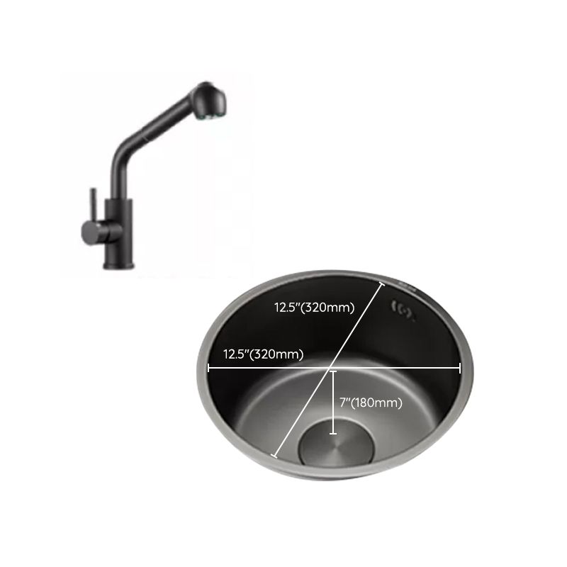 Avtoit | Kitchen Sink Round Single Bowl Color and Scratch Resistant Under-mounted Stainless Steel Kitchen Sink