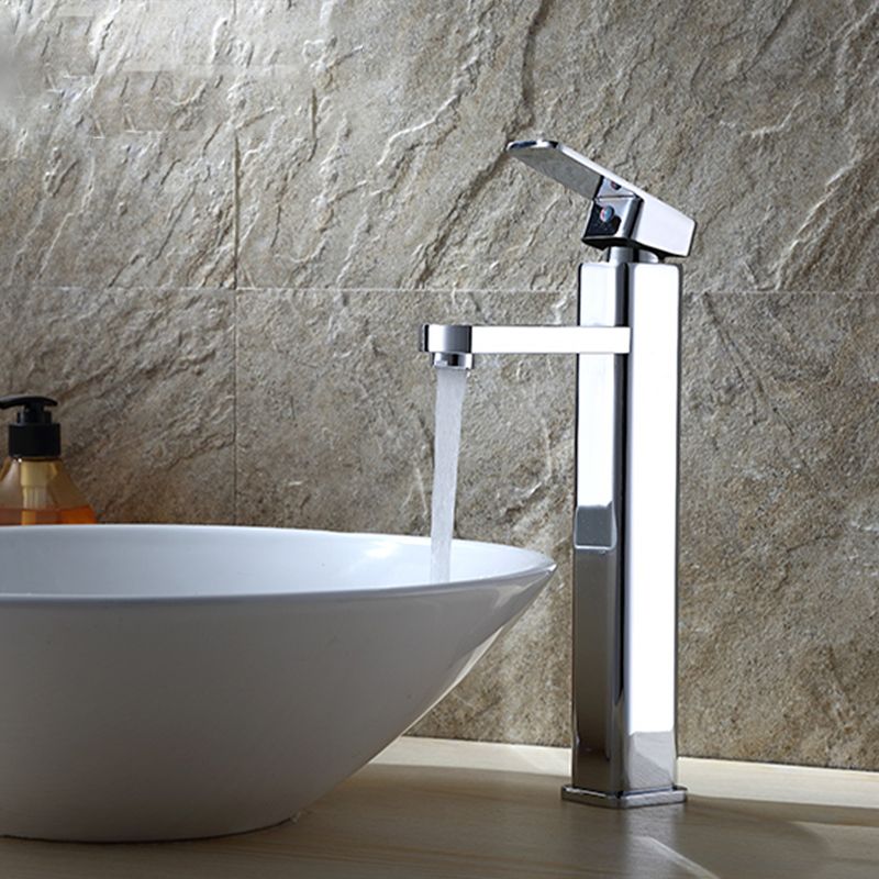 Avtoit | Cubic Chrome Bathroom Faucet Low Arc Single Lever Basin Faucet