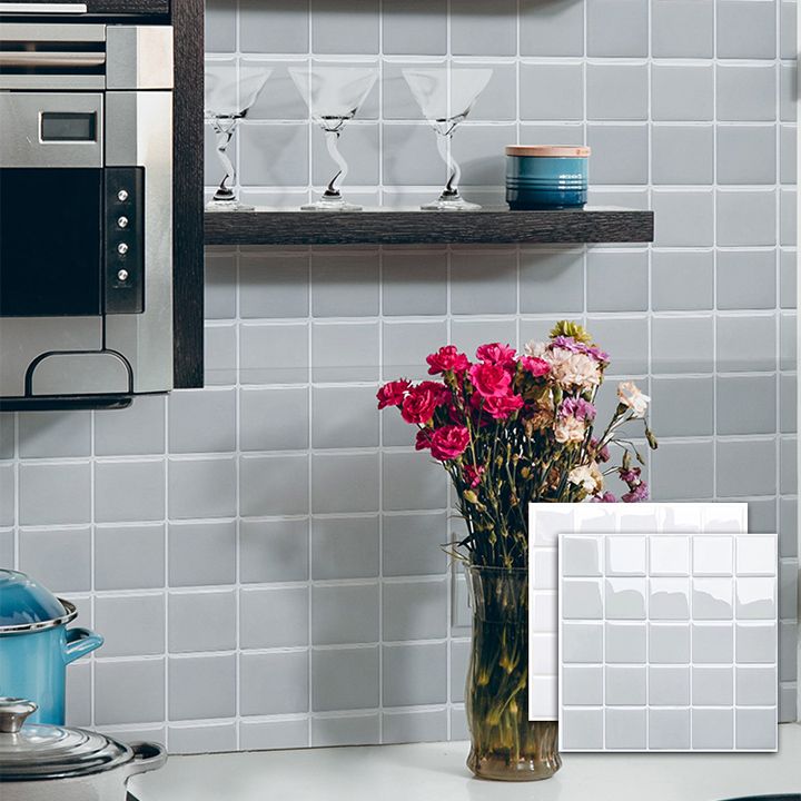 Avtoit | White Mosaic Peel & Stick Tile Waterproof Kitchen Backsplash Wallpaper