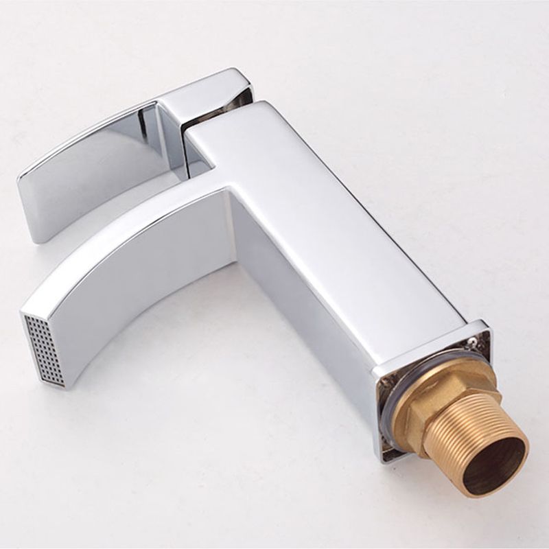 Avtoit | Cubic Chrome Bathroom Faucet Low Arc Single Lever Basin Faucet