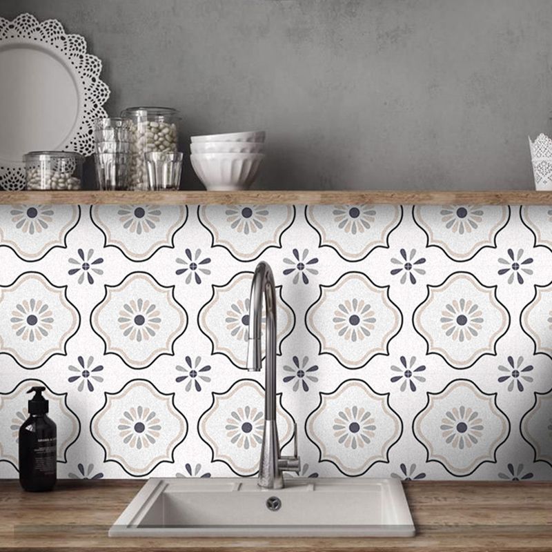 Avtoit | Square Indoor Vinyl Flooring Self-Adhesive Flower Pattern Waterproof Vinyl Flooring