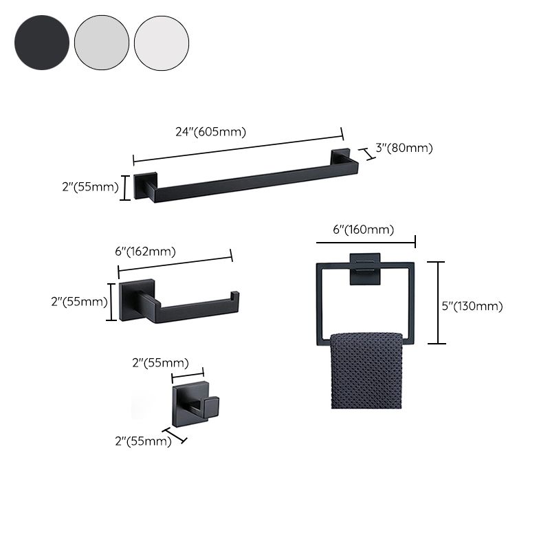 Avtoit | 7-piece bathroom accessory set made of stainless steel with paper holder/robe hook/towel ring bar