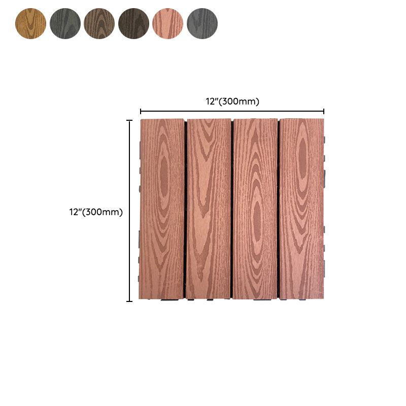 Avtoit | Composite Square Patio Tiles Interlocking Striped Pattern Patio Floor Tiles