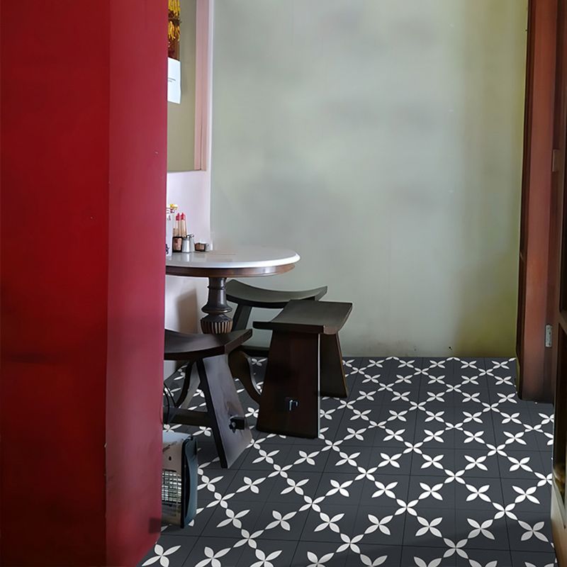 Avtoit | Square Indoor Vinyl Flooring Peel and Stick Floral Print Waterproof Vinyl Flooring