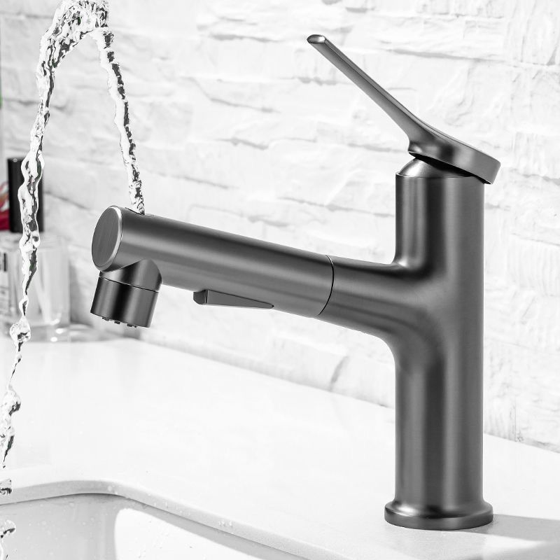 Avtoit | Pull-out simple bathroom sink tap 1 hole single lever faucet