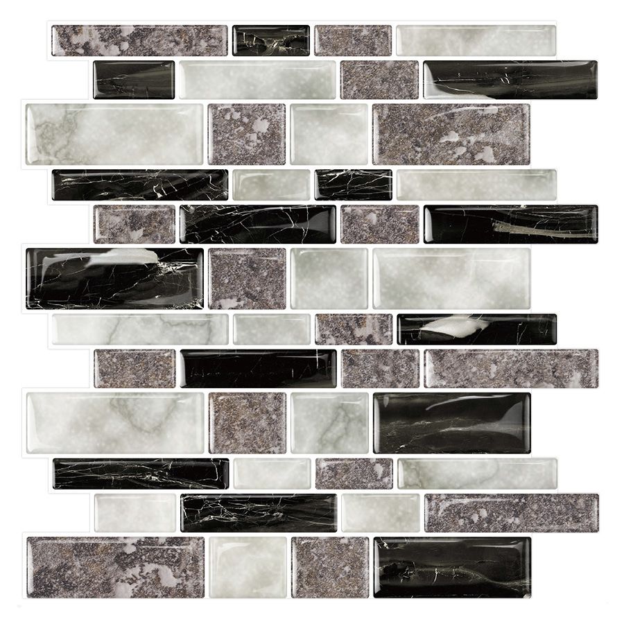 Avtoit | 12"x 12" Resin Mosaic Tiles Square Self-Adhesive Tiles for Backsplash & Wall Tile