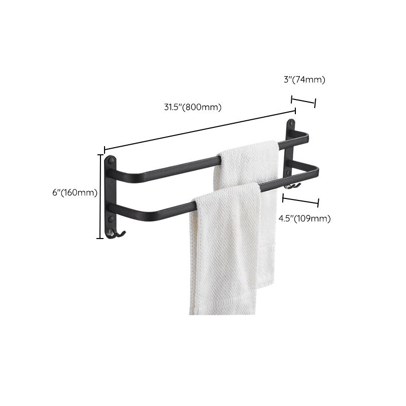 Avtoit | Modern black aluminum bathroom accessory set towel bar bathroom fittings