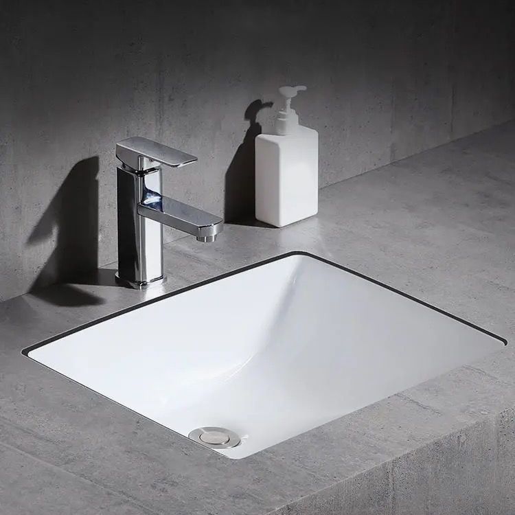 Avtoit | Modern Under-mount Sink Oval Porcelain with Pop-Up Drain Sink