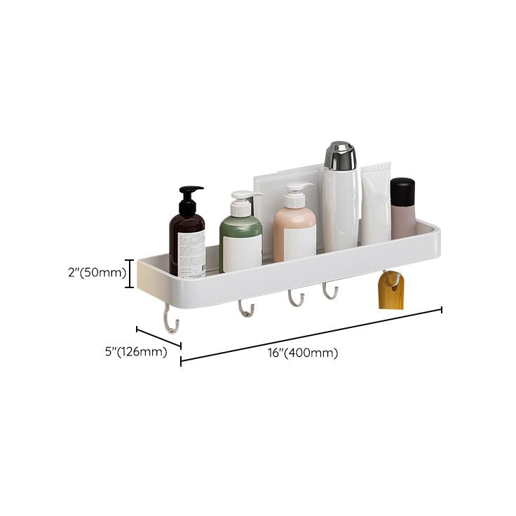 Avtoit | Contemporary Bathroom Accessory Set Metal Bath Shelf in White