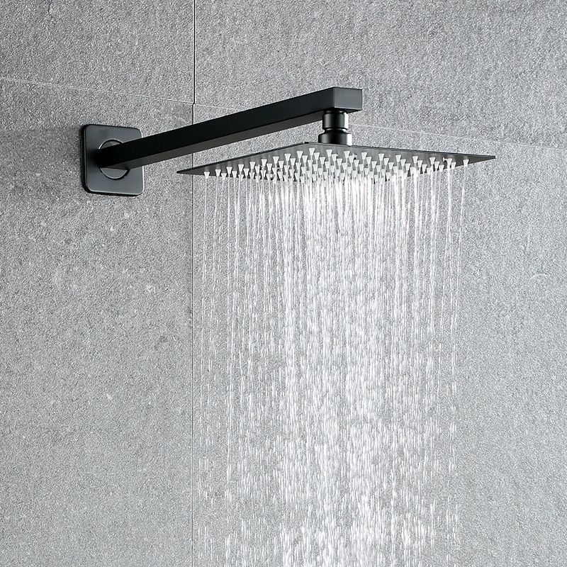 Avtoit | Black Square Fixed Shower Head Modern Style Wall Mounted Shower Head