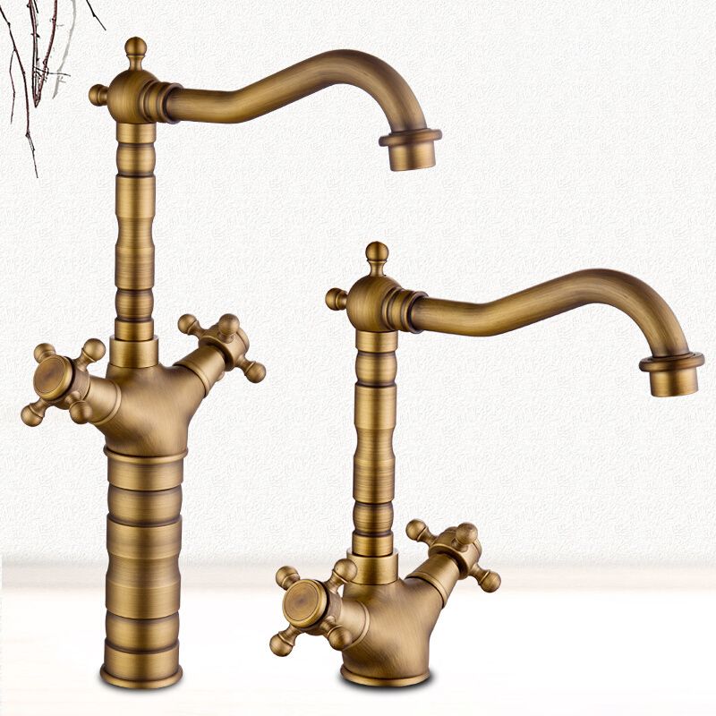 Avtoit | Industrial Widespread Bathroom Faucet Cross Handle Medium Sink Faucet