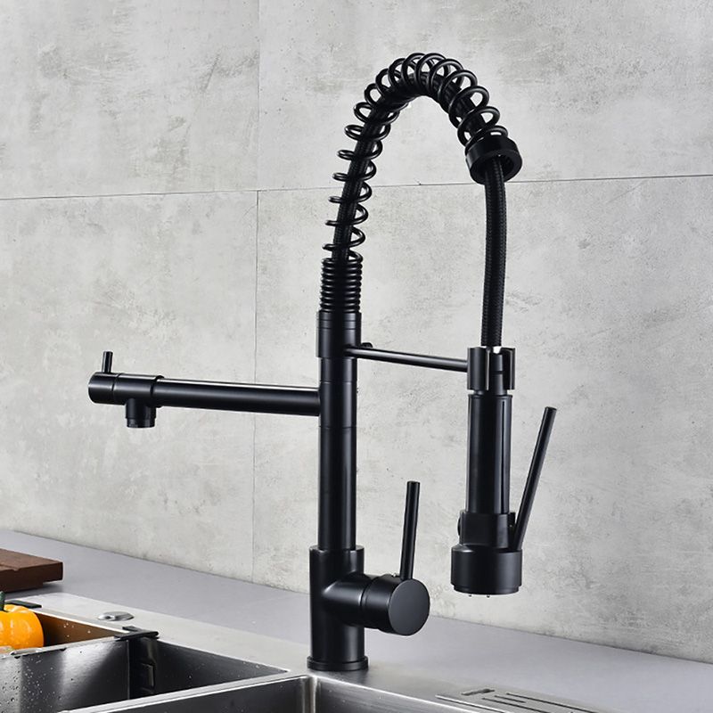 Avtoit | Glam Basin Faucet Brass Lever Handles Spring Neck Three-Function Bathroom Sink Tap