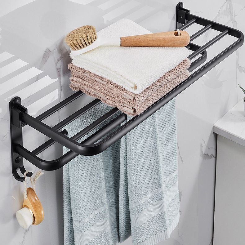 Avtoit | Modern Aluminum Bathroom Accessory Set Matte Black Bathroom Shelf/Towel Holder/Paper Holder