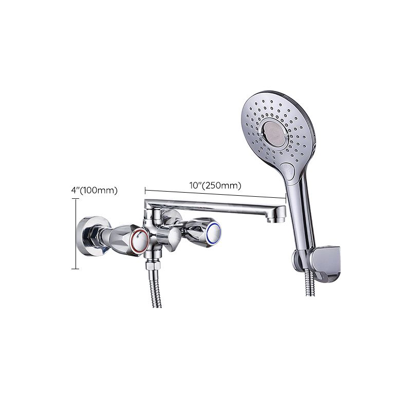 Avtoit | Contemporary Bathtub Faucet Trim Chrome Wall-Mounted Swivel Spout with Hand Shower