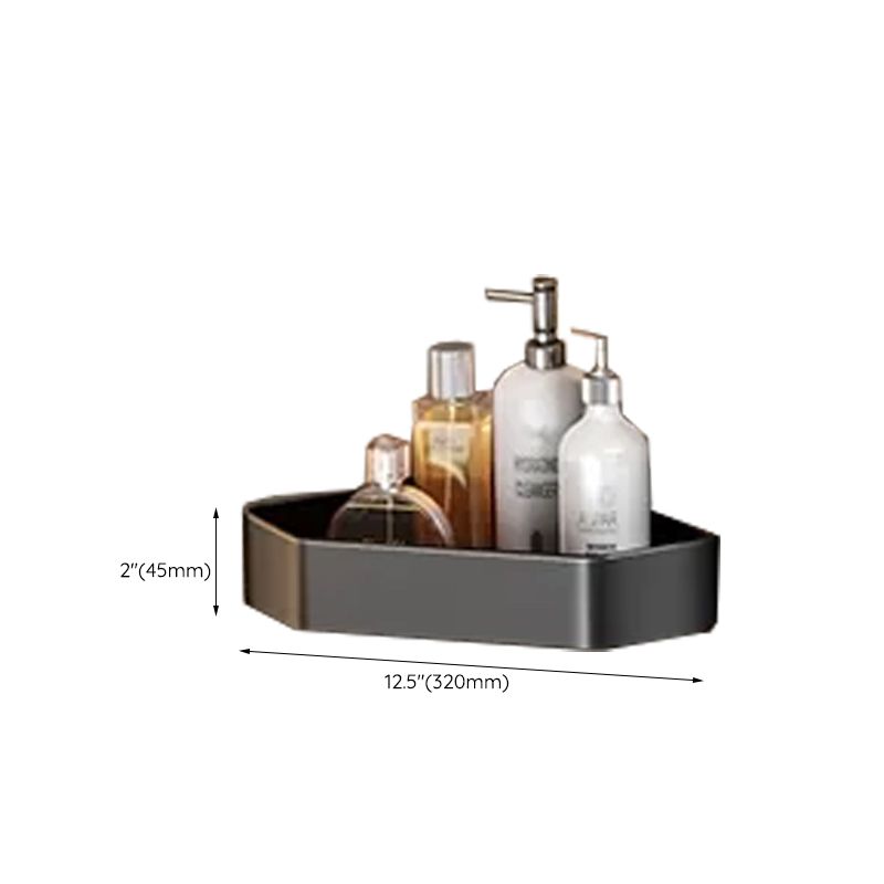 Avtoit | Contemporary bathroom accessory set with black finish and bath shelf/towel bar