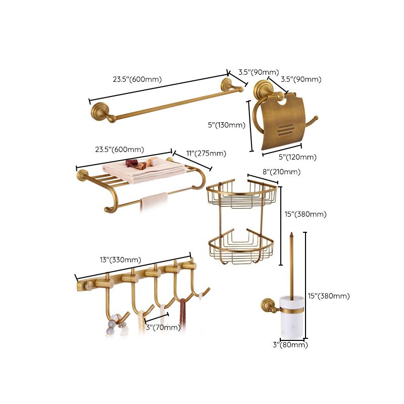 Avtoit | 4-piece traditional bathroom accessory set Gold Brass bathroom accessory hardware set
