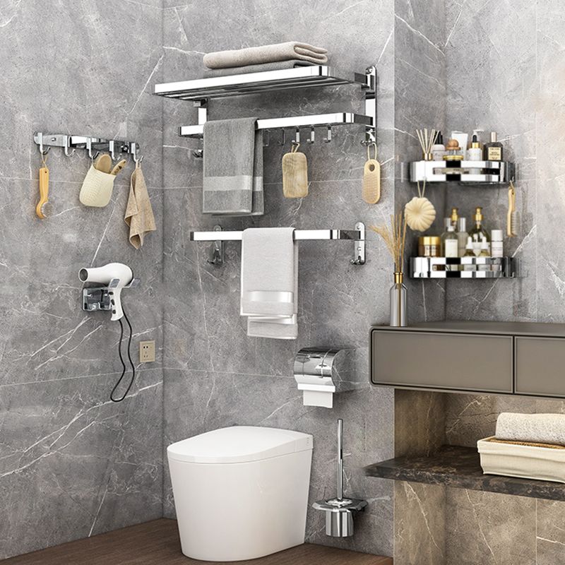 Avtoit | Modern Bathroom Accessory Set Silver Metal Bathroom Accessory