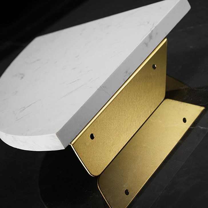 Avtoit | Marble 2-piece Bathroom Accessory Set Brushed Metal Bathroom Shelf