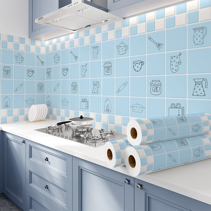 Avtoit | Modern Peel & Stick Mosaic Tiles Plastic Grid Peel and Stick Back Wall for the Kitchen