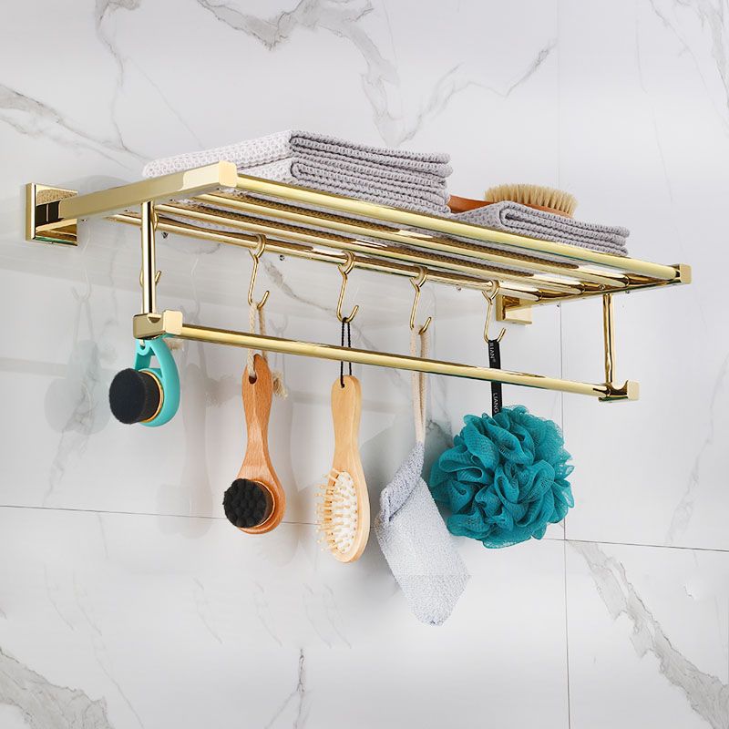 Avtoit | Gold Modern Bathroom Set, Polished Gold, 4 Pieces, Towel Holder, Paper Holder