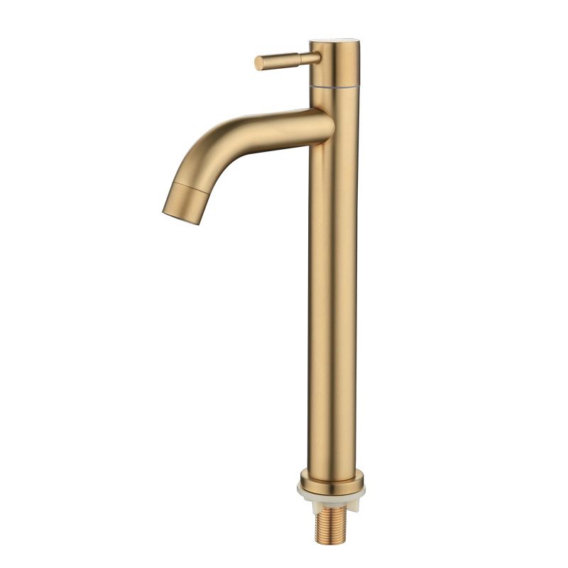 Avtoit | Round Single Handle Bathroom Faucet Single Hole Sink Faucet in Brushed Gold