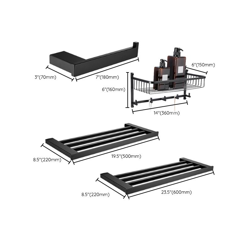 Avtoit | 5-piece Modernism Bath Accessory Set in Matte Black Stainless Steel