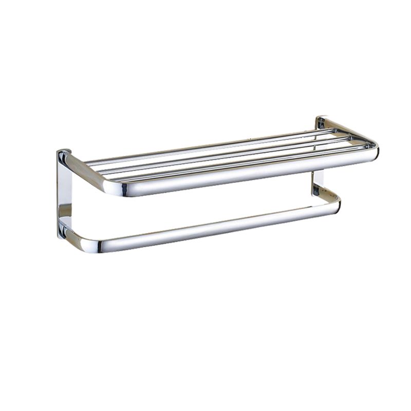 Avtoit | Contemporary silver bathroom set with bathroom shelf and towel rail