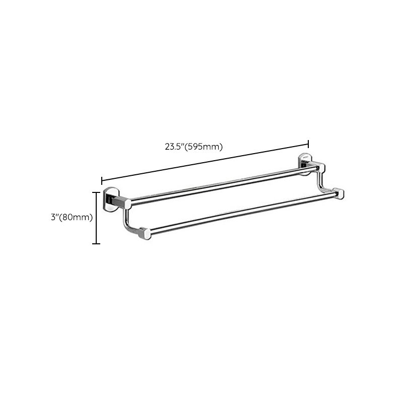 Avtoit | Polished Chrome Modern Bathroom Accessory Set Silver Towel Holder/Bath Shelf