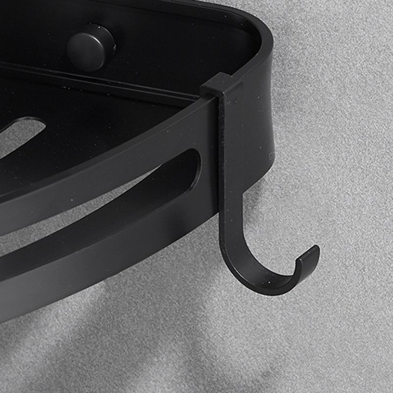 Avtoit | Modern Aluminum Bathroom Accessory Set Black/ Silver Bathroom Shelf