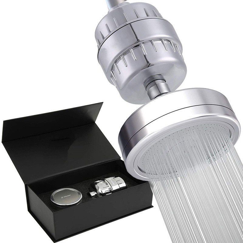 Avtoit | Contemporary solid shower head in silver with Catalyst wall-mounted shower head