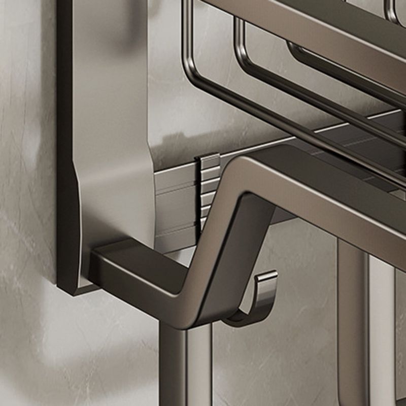 Avtoit | Aluminum modern bathroom accessories set polished gray bathroom shelf/paper holder/robe hook