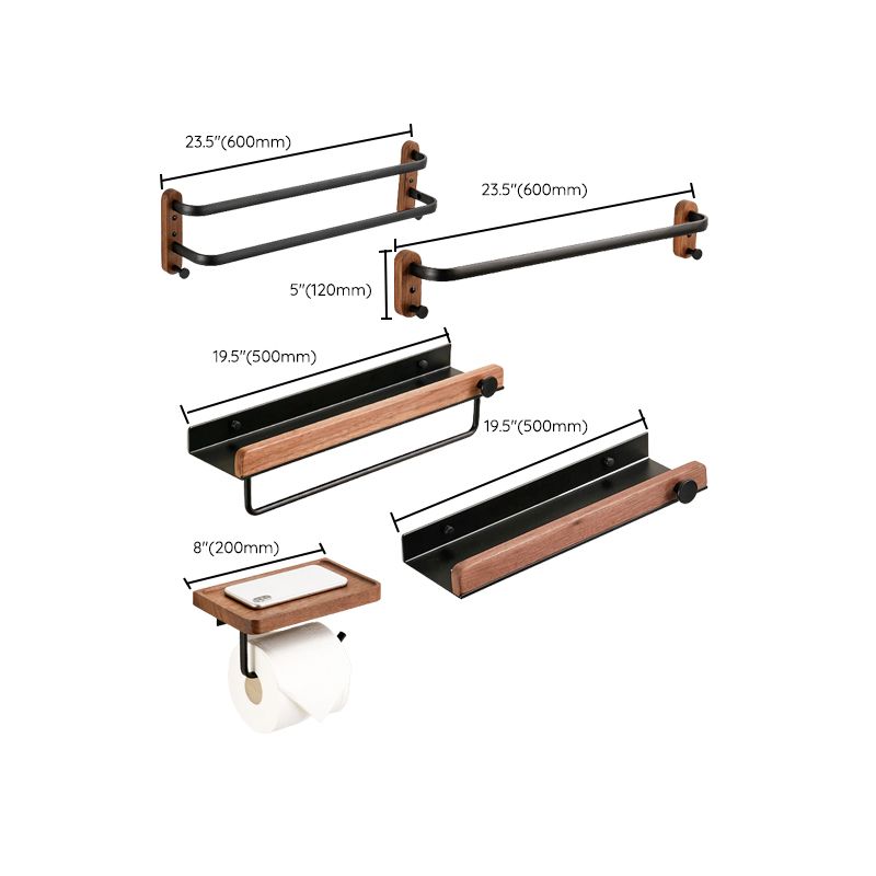 Avtoit | Solid Wood Bathroom Accessories Set Folding Metal Bathroom Accessories