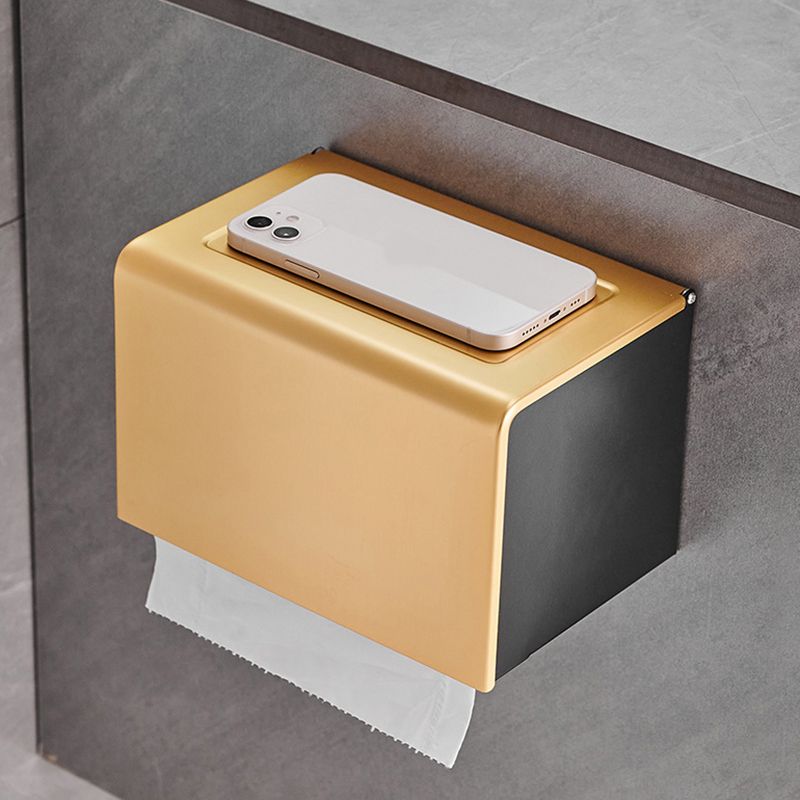 Avtoit | Contemporary Bath Accessories Set Black & Golden Bath Shelf/Towel Bar
