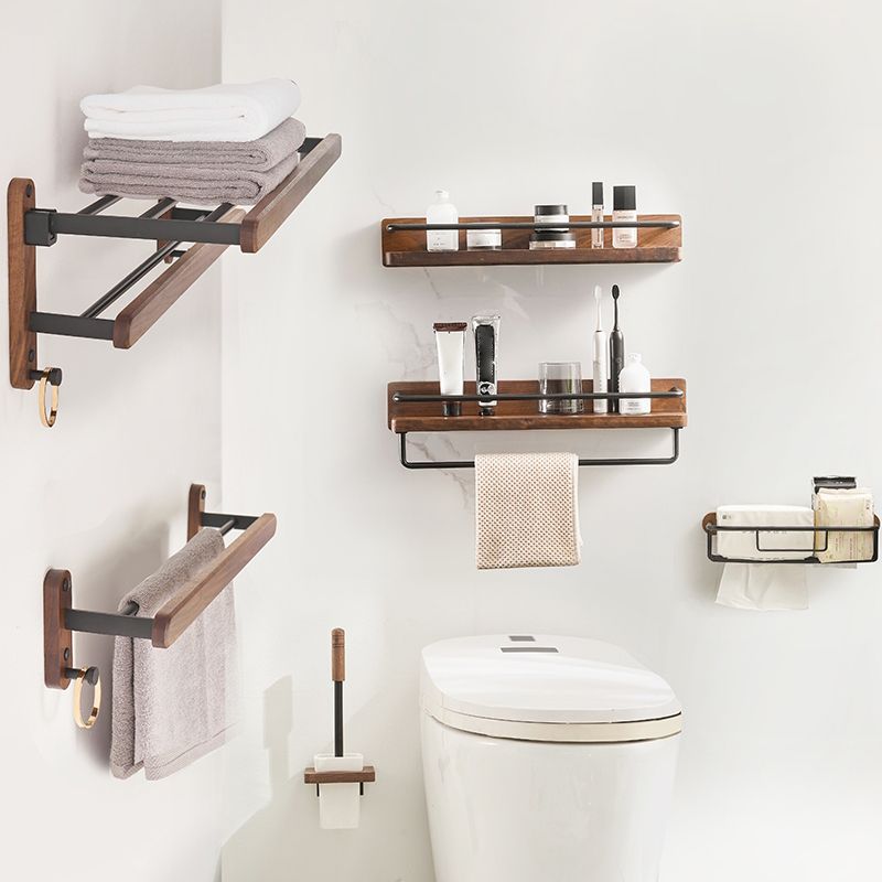 Avtoit | Modern Bathroom Accessory Set Aluminum & Wood Bathroom Fittings Set