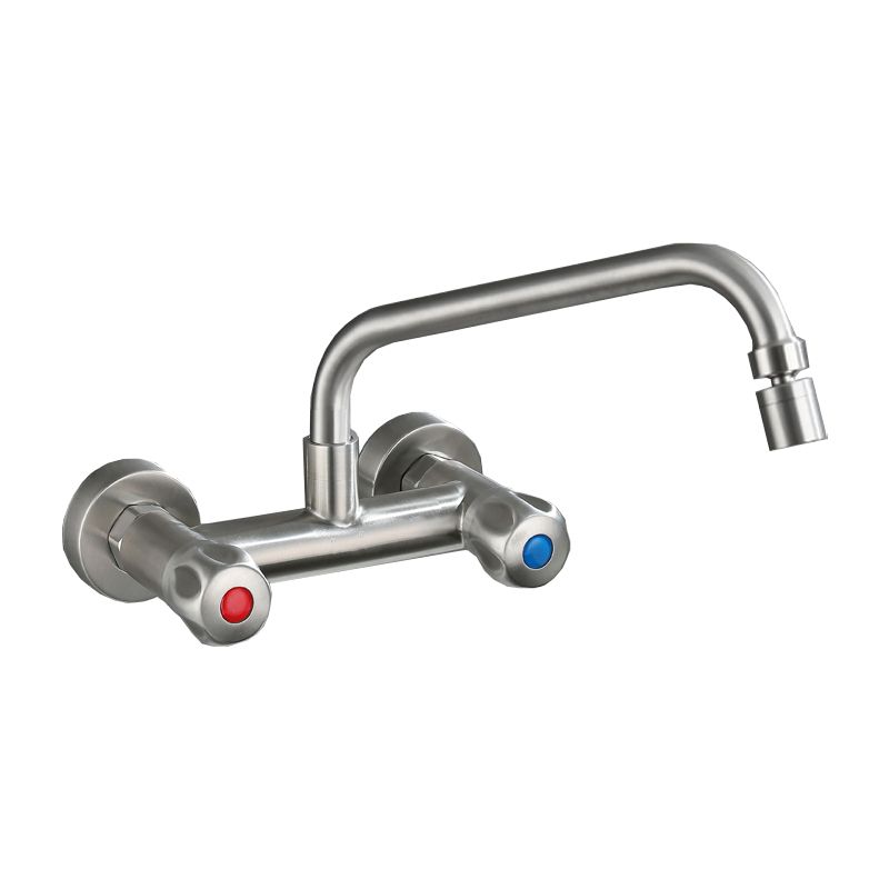 Avtoit | Round 2-Handle Bathroom Faucet Single Hole Wall Mounted Bathroom Faucet