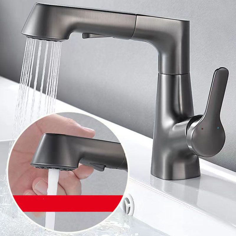 Avtoit | Modern Sink Faucet Lever Handle Copper Low Arc Pull-Out Sink Faucet